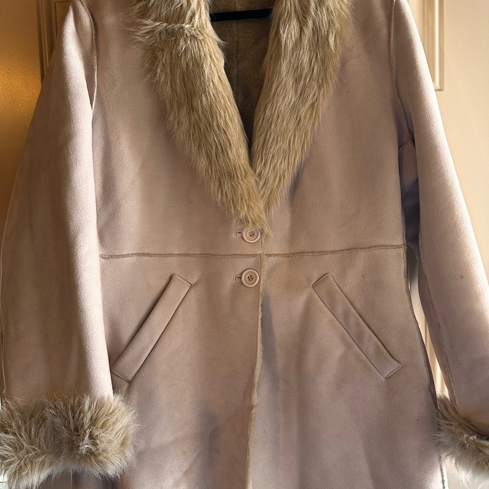 Women's Faux Fur Trim Coat